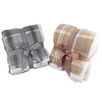 Lambswool Microsherpa Plaid Throw